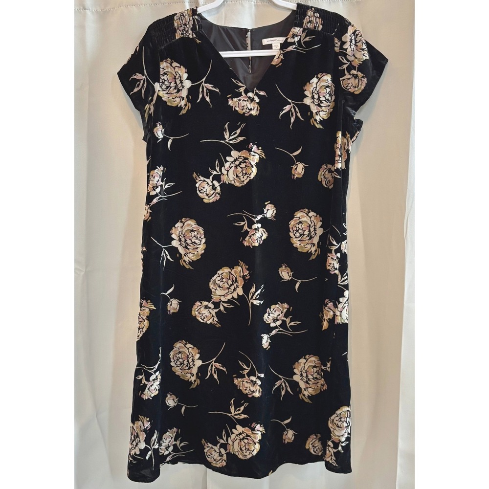 Pure Jill Dress Floral Velvet Burnout Whimsigoth Oversized Medium Romantic 19665
